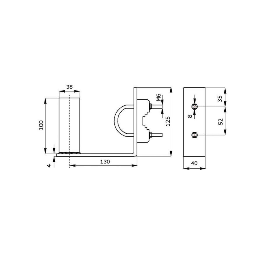 Mini Toru Kinnitusklamber Ø38mm L110