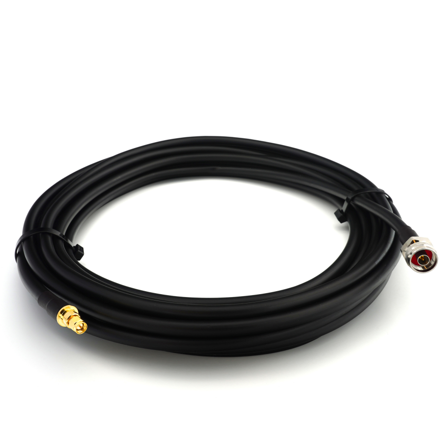 SMA Male / N Male Hex 1m IP67 koaksiaalkaabel — elastne HF-400-UF (vastab LMR400 UF UltraFlex)