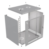 Riiulikapp 19" 12U, 450mm, Klaasuks, Hall